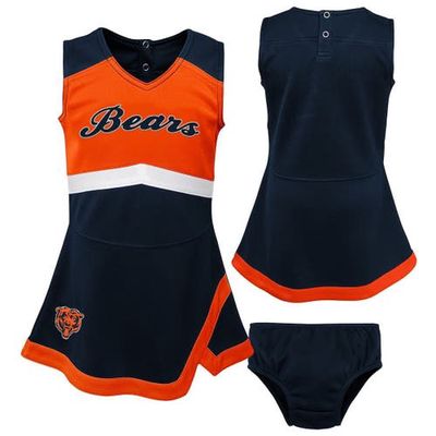 Outerstuff Girls Toddler Navy/Orange Chicago Bears Cheer Captain Jumper Dress