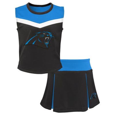 Outerstuff Girls Youth Black Carolina Panthers Spirit Two-Piece Cheerleader Set