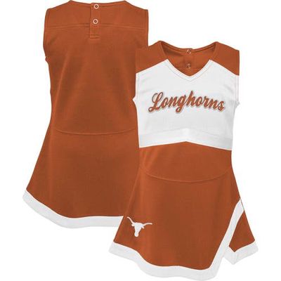 Outerstuff Girls Youth Burnt Orange/White Texas Longhorns Cheer Captain Jumper Dress
