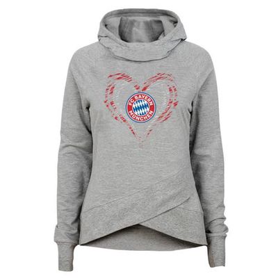 Outerstuff Girls Youth Heather Gray Bayern Munich Distressed Funnel Pullover Hoodie