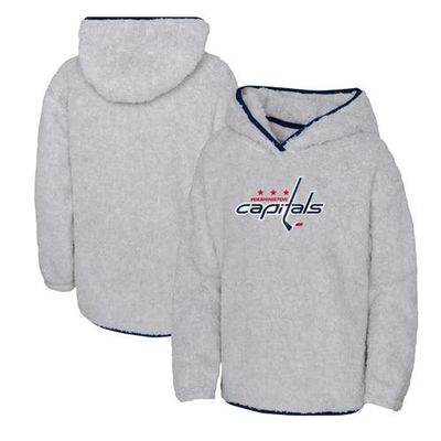 Outerstuff Girls Youth Heather Gray Washington Capitals Ultimate Teddy Fleece Pullover Hoodie