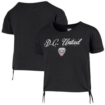 Outerstuff Girls Youth Heathered Black D.C. United Love Side-Tie T-Shirt in Heather Black