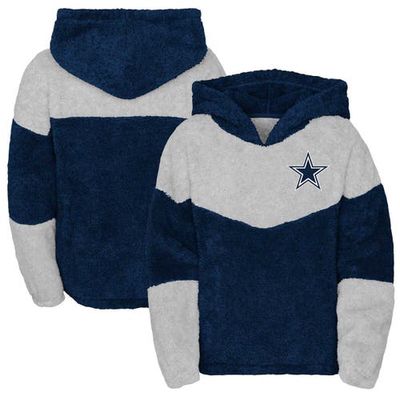 Outerstuff Girls Youth Navy Dallas Cowboys Ready Set Play Teddy Fleece Pullover Hoodie