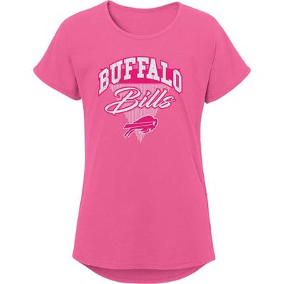 Outerstuff Girls Youth Pink Buffalo Bills Playtime Dolman T-Shirt