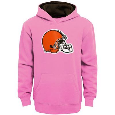 Outerstuff Girls Youth Pink Cleveland Browns Prime Pullover Hoodie