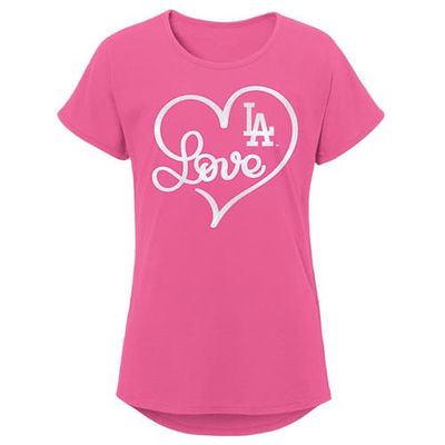 Outerstuff Girls Youth Pink Los Angeles Dodgers Lovely T-Shirt