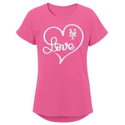 Outerstuff Girls Youth Pink New York Mets Lovely T-Shirt
