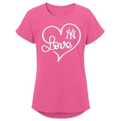 Outerstuff Girls Youth Pink New York Yankees Lovely T-Shirt