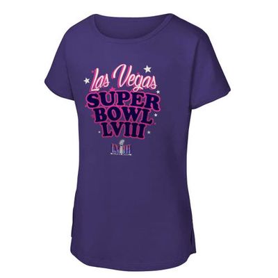 Outerstuff Girls Youth Purple Super Bowl LVIII Playing Cards T-Shirt