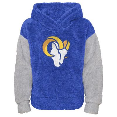 Outerstuff Girls Youth Royal/Gray Los Angeles Rams Game Time Teddy Fleece Pullover Hoodie