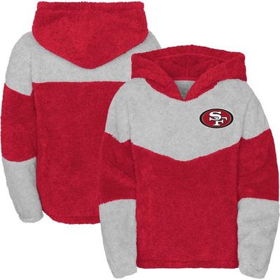 Outerstuff Girls Youth Scarlet San Francisco 49ers Ready Set Play Teddy Fleece Pullover Hoodie