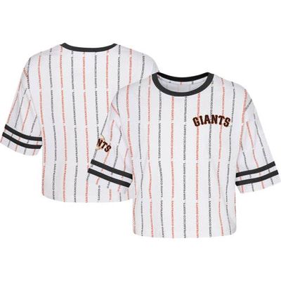 Outerstuff Girls Youth White San Francisco Giants Ball Striped T-Shirt