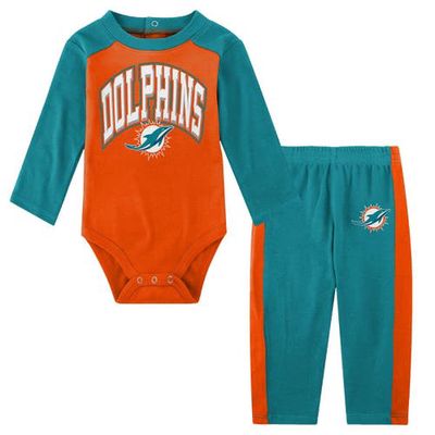 Outerstuff Infant Aqua Miami Dolphins Rookie of the Year Long Sleeve Bodysuit & Pants Set