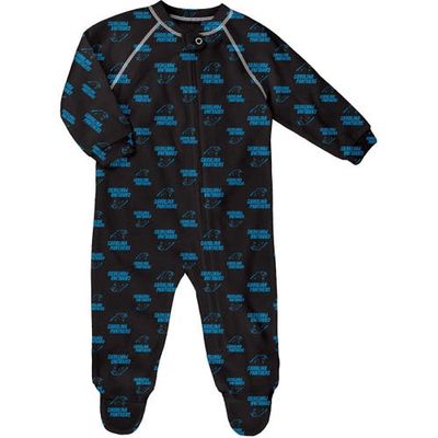 Outerstuff Infant Black Carolina Panthers Allover Print Raglan Full-Zip Jumper