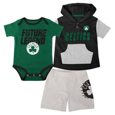 Outerstuff Infant Kelly Green/Black/Gray Boston Celtics Bank Shot Bodysuit