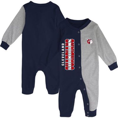 Outerstuff Infant Navy/Heather Gray Cleveland Guardians Halftime Sleeper