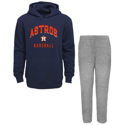 Outerstuff Infant Navy/Heather Gray Houston Astros Play by Play Pullover Hoodie & Pants Set