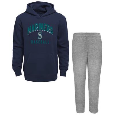 Outerstuff Infant Navy/Heather Gray Seattle Mariners Play by Play Pullover Hoodie & Pants Set