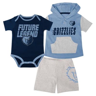 Outerstuff Infant Navy/Light Blue/Gray Memphis Grizzlies Bank Shot Bodysuit