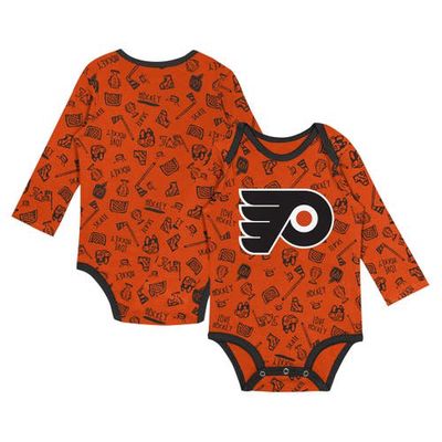 Outerstuff Infant Orange Philadelphia Flyers Dynamic Defender Long Sleeve Bodysuit