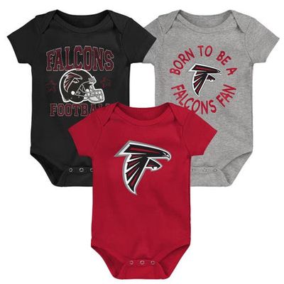 Outerstuff Infant Red/Black/Gray Atlanta Falcons Born to Be 3-Pack Bodysuit Set