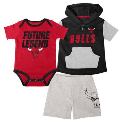 Outerstuff Infant Red/Black/Gray Chicago Bulls Bank Shot Bodysuit