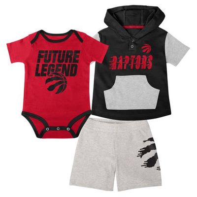 Outerstuff Infant Red/Black/Gray Toronto Raptors Bank Shot Bodysuit