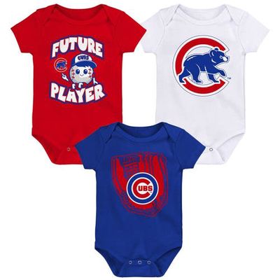 Outerstuff Infant Royal/Red/White Chicago Cubs Minor League Player Three-Pack Bodysuit Set