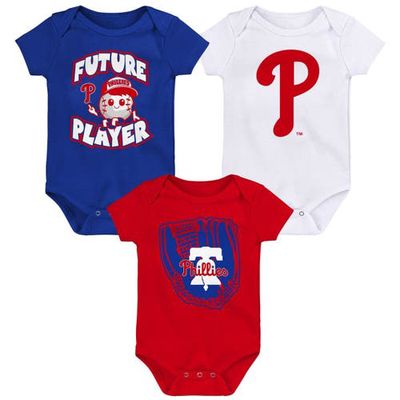 Outerstuff Infant Royal/Red/White Philadelphia Phillies Minor League Player Three-Pack Bodysuit Set