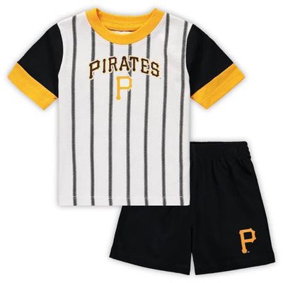 Outerstuff Infant White/Black Pittsburgh Pirates Position Player T-Shirt & Shorts Set