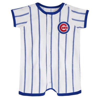 Outerstuff Infant White Chicago Cubs Pinstripe Power Hitter Coverall