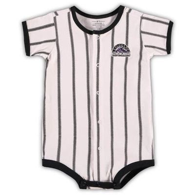 Outerstuff Infant White Colorado Rockies Pinstripe Power Hitter Coverall