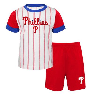 Outerstuff Infant White/Red Philadelphia Phillies Position Player T-Shirt & Shorts Set