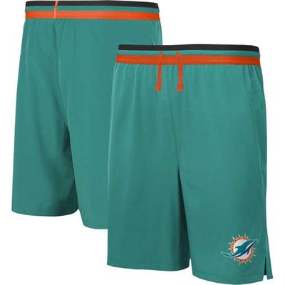 Outerstuff Men's Aqua Miami Dolphins Cool Down Tri-Color Elastic Training Shorts