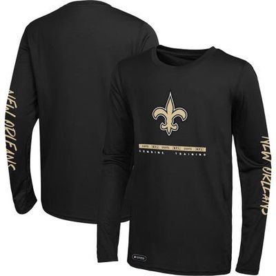 Outerstuff Men's Black New Orleans Saints Agility Long Sleeve T-Shirt
