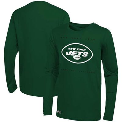 Outerstuff Men's Green New York Jets Side Drill Long Sleeve T-Shirt