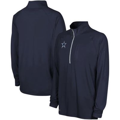 Outerstuff Men's Navy Dallas Cowboys Sweat It Out Raglan Quarter-Zip Jacket