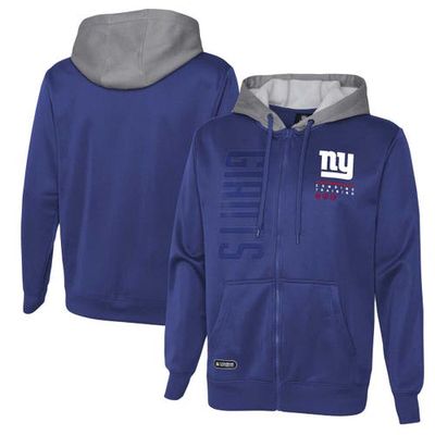 Outerstuff Men's Royal New York Giants Combine Authentic Field Play Full-Zip Hoodie Sweatshirt