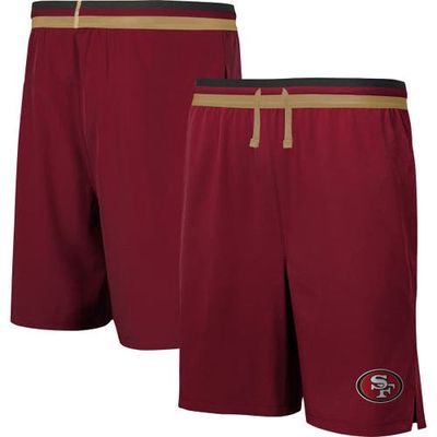 Outerstuff Men's Scarlet San Francisco 49ers Cool Down Tri-Color Elastic Training Shorts