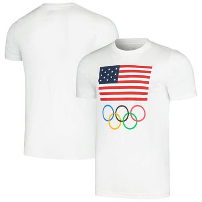 Outerstuff Men's White Team USA Flag Five Rings T-Shirt