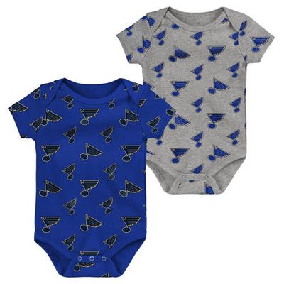 Outerstuff Newborn & Infant Blue/Gray St. Louis Blues Two-Pack Double Up Bodysuit Set
