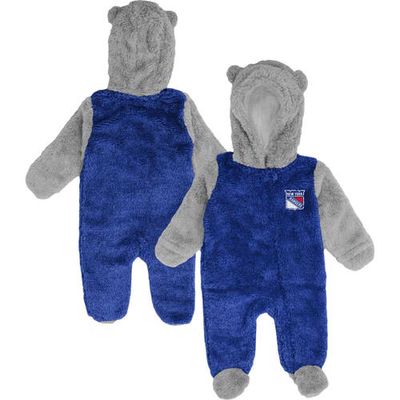 Outerstuff Newborn & Infant Blue New York Rangers Game Nap Teddy Fleece Bunting Full-Zip Sleeper