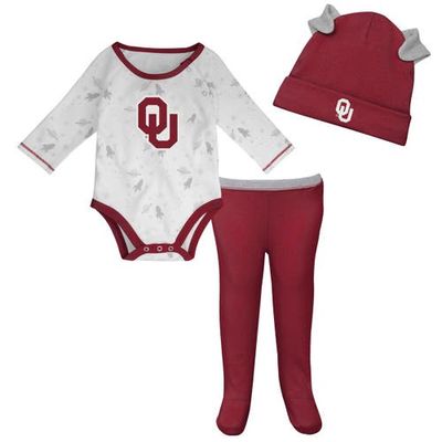 Outerstuff Newborn & Infant Crimson/White Oklahoma Sooners Dream Team Raglan Long Sleeve Bodysuit Hat & Pants Set