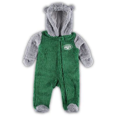 Outerstuff Newborn & Infant Green/Gray New York Jets Game Nap Teddy Fleece Bunting Full-Zip Sleeper