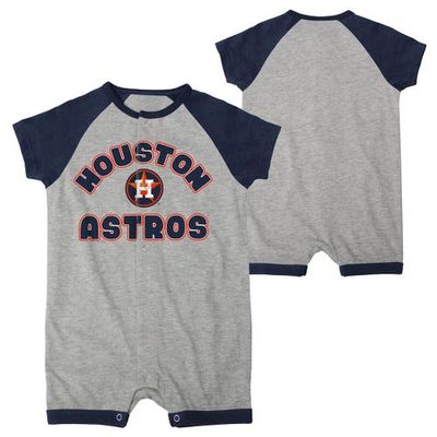 Outerstuff Newborn & Infant Heather Gray Houston Astros Extra Base Hit Raglan Full-Snap Romper