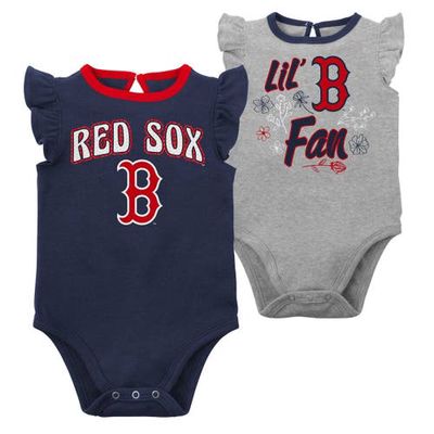 Outerstuff Newborn & Infant Navy/Heather Gray Boston Red Sox Little Fan Two-Pack Bodysuit Set