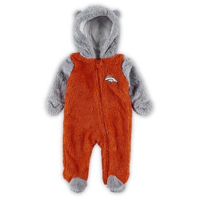 Outerstuff Newborn & Infant Orange/Gray Denver Broncos Game Nap Teddy Fleece Bunting Full-Zip Sleeper