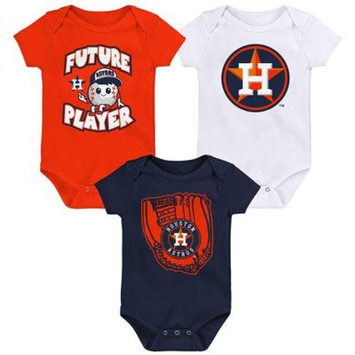 Outerstuff Newborn & Infant Orange/Navy/White Houston Astros Minor League Player Three-Pack Bodysuit Set