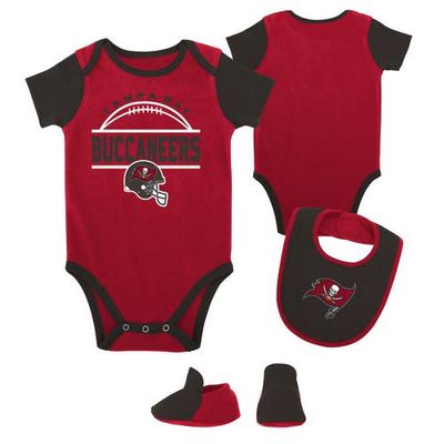 Outerstuff Newborn & Infant Red/Pewter Tampa Bay Buccaneers Home Field Advantage Three-Piece Bodysuit