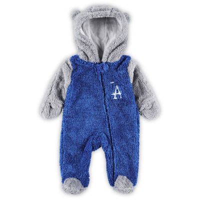 Outerstuff Newborn and Infant Royal/Gray Los Angeles Dodgers Game Nap Teddy Fleece Bunting Full-Zip Sleeper